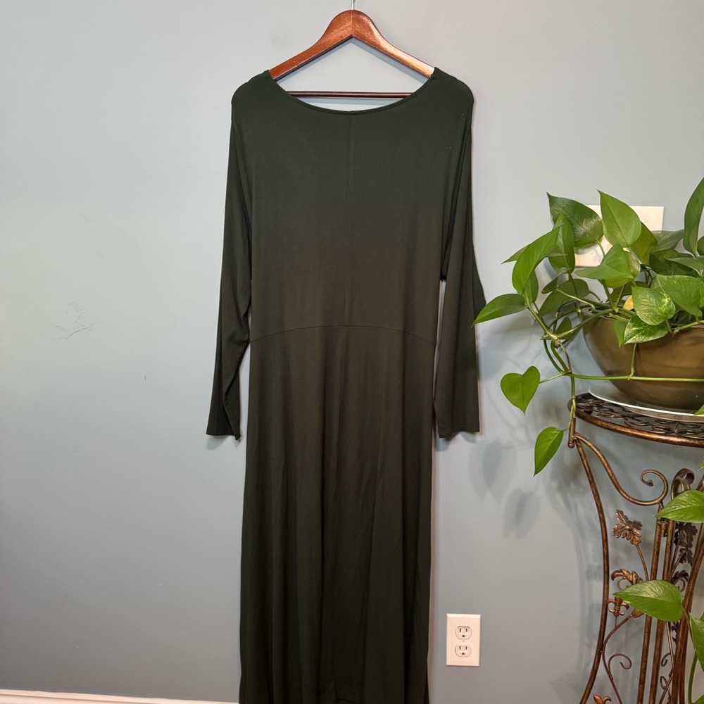 Old Navy Green Fit & Flare Twist Front Cutout Midi Dress. NWT. Size 3X - Picture 11 of 15